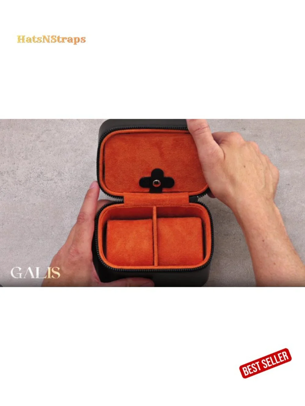 Premium Portable 2-Slot Watch Travel Case with Velvet Interior